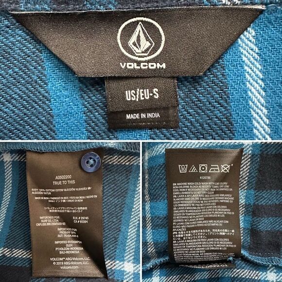NWT Volcom Plaid Flannel Long Sleeves Button Down Shirt - Picture 11 of 13